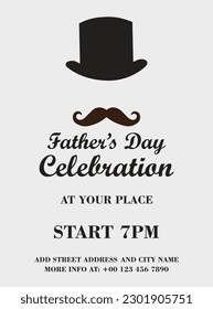 Father's day party poster flyer or social media post template design