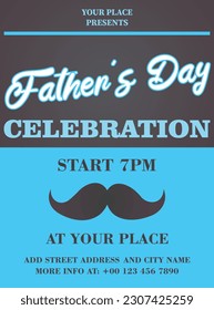 Father's day party poster flyer or social  media post design