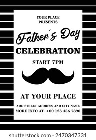 Father's  day party poster flyer or social media post design
