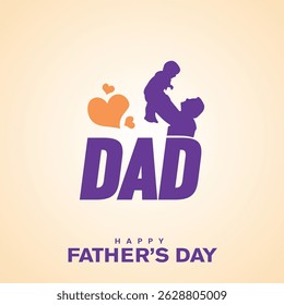 Father's day post design, happy father's day vector template, Happy Father's Day greeting card design 