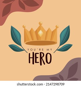 fathers day postcard with crown