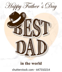 Fathers Day Postcard Retro Style Vector Stock Vector (Royalty Free ...