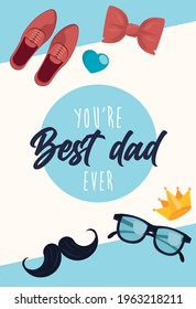 fathers day postcard with wear accessories
