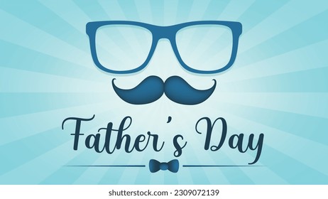fathers Day poster or banner template with symbol of Dad glasses