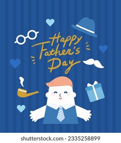 Father's day Poster banner template illustration.for social media shop invitation discount sale flyer card