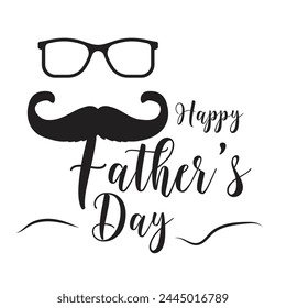 Father's Day poster or banner template with symbol of Dad from glasses and mustache.Greetings and presents for Father's Day in flat lay styling.Promotion and shopping template for love dad