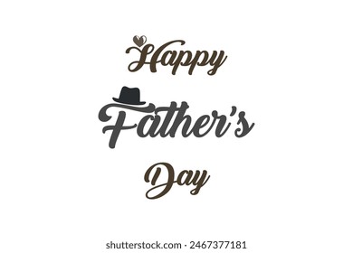 Father's Day poster or banner template with symbol of Dad from hat ,glasses and mustache. Greetings and presents for Father's Day in flat lay styling. Happy Father's Day template.