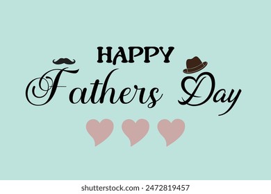 Father's Day poster or banner template with necktie and mustache on blue background.Greetings and presents for Father's Day in flat lay styling.Promotion and shopping template for love dad