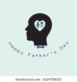 Father's Day poster or banner template. Promotion and shopping template for father's love son and daughter heart