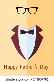 Father's Day Poster. Flat Design.  Vector Illustration.