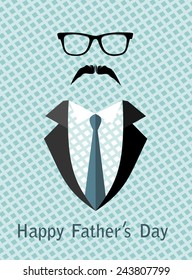 Father's Day Poster. Flat Design.  Vector Illustration.