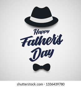 Fathers Day poster with hat and bowtie template