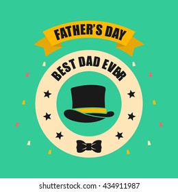 Father's day poster illustration. Father's day greeting card template