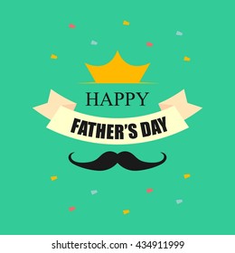 Father's day poster illustration. Father's day greeting card template