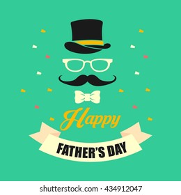 Father's day poster illustration. Father's day greeting card template