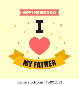 Father's day poster illustration. Father's day greeting card template