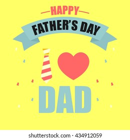 Father's day poster illustration. Father's day greeting card template