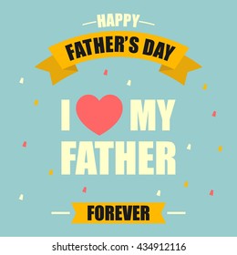 Father's day poster illustration. Father's day greeting card template
