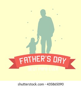 Father's day poster illustration. Father's day greeting card template