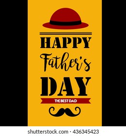 Father's day poster illustration. Father's day greeting card template