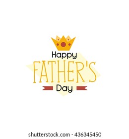 Father's day poster illustration. Father's day greeting card template