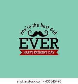 Father's day poster illustration. Father's day greeting card template