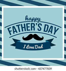 Father's day poster illustration. Father's day greeting card template