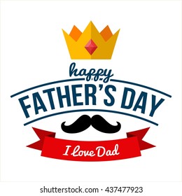 Father's day poster illustration. Father's day greeting card template