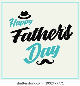 Fathers Day poster with inscription cap and mustache template