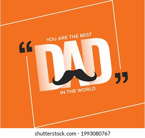 Fathers Day Poster with Orange Background