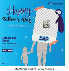 Father's Day Poster Templates for social media and Web Ads, greeting banners, posters, flyers, social media, promotions, sales.
