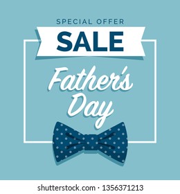 Father's day promotional sale advertisement and social media post with polka dot bow tie