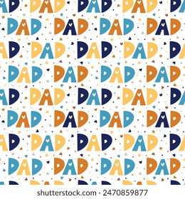 Día del Padre Peculiar Papá Letras en Blanco Diseño de Patrón Sin Costura