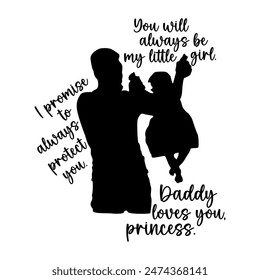 Father's Day Quote Dad Design, Hand Draw Illustration