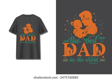 Father's Day quote t-shirt design with father and son vector.