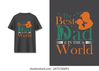 Father's Day quote t-shirt design with father and son vector.