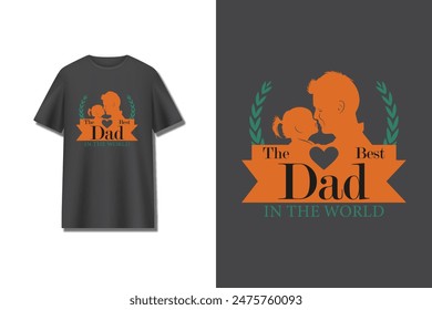 Father's Day quote t-shirt design with father and son vector.