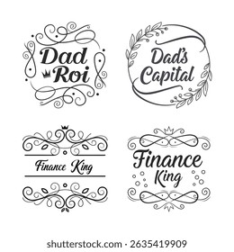 Father's Day quote typography set