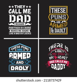 Father's day quotes bundle design vector graphic.