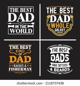 Father's day quotes bundle design vector graphic.