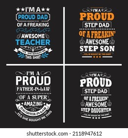 Father's day quotes design bundle vector graphic.