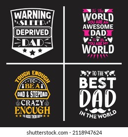 Father's day quotes design bundle vector graphic.