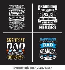 Father's day quotes design bundle vector graphic.