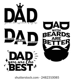 Father's Day Quotes Design Set