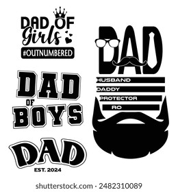 Father's Day Quotes Design Set