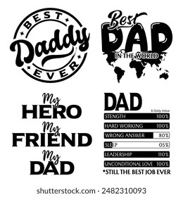 Father's Day Quotes Design Set