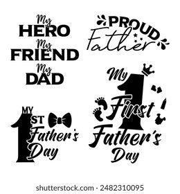 Father's Day Quotes Design Set