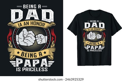 Father's Day quotes t-shirt design, Dad t shirt design, happy Father's day t shirt, father daughter, Typography t-shirt, mug design template, gift for dad. papa's t-shirt design, happy dad.