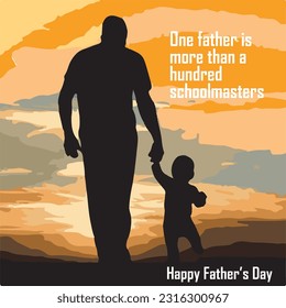 father's day qutoes vector banner design for social media 