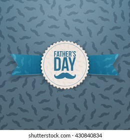 Fathers Day realistic Banner with Ribbon and Text